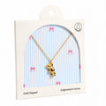 Teddy Bear Shaped Metal W/Gold-Dipped Pendant Necklace
