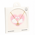 Swan Shaped Metal W/Gold-Dipped Pendant Short Neckalce