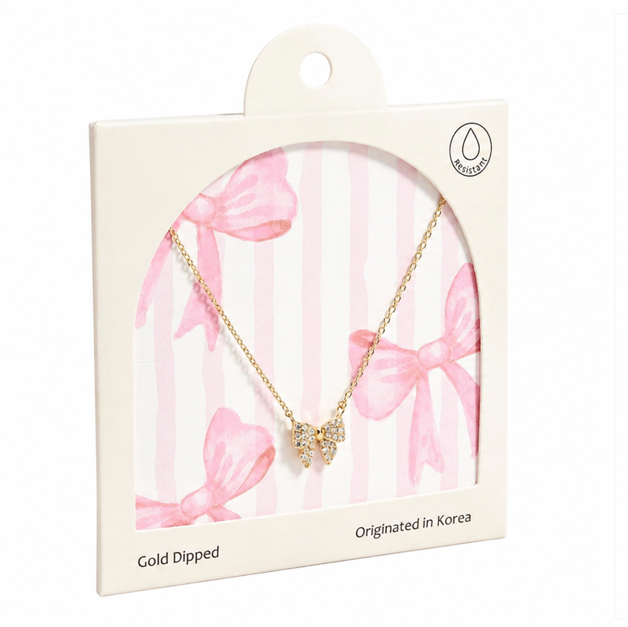 Bow Pendant Short Necklace