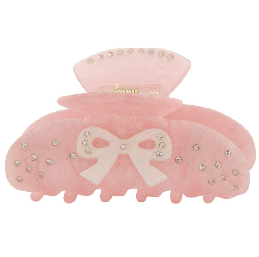 Rhinestone Bow Claw Hair Clip