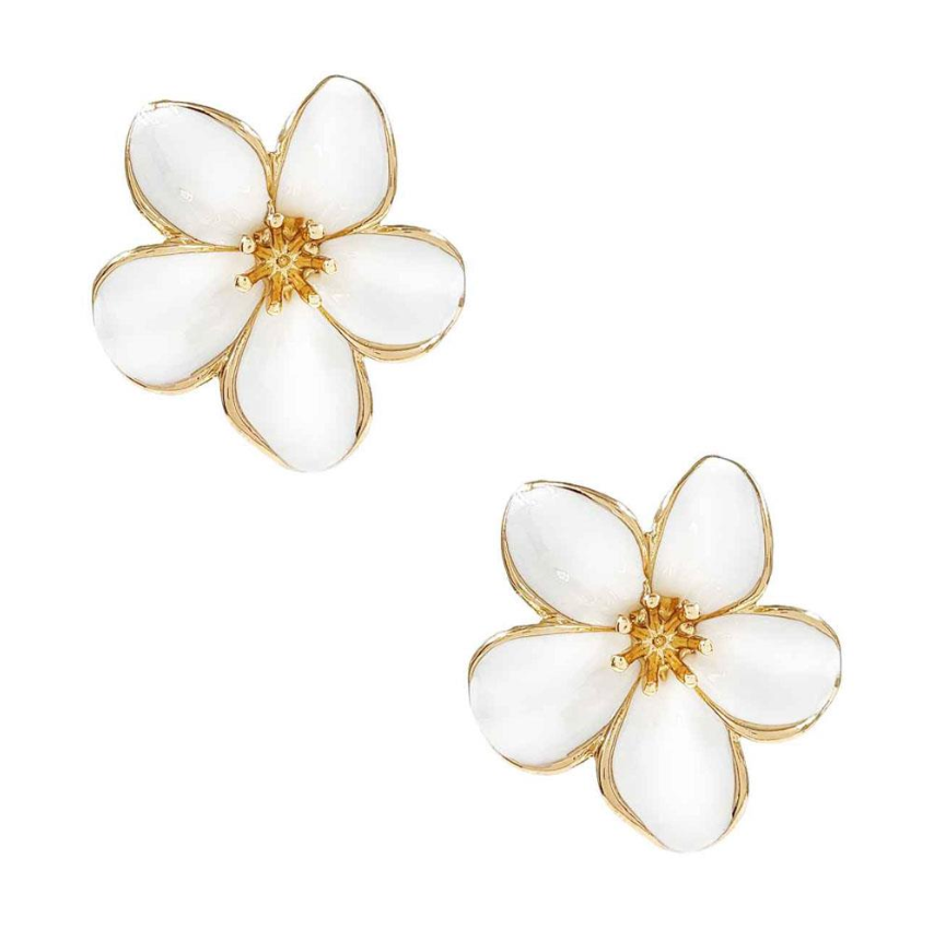 Enamel Flower Stud Earring