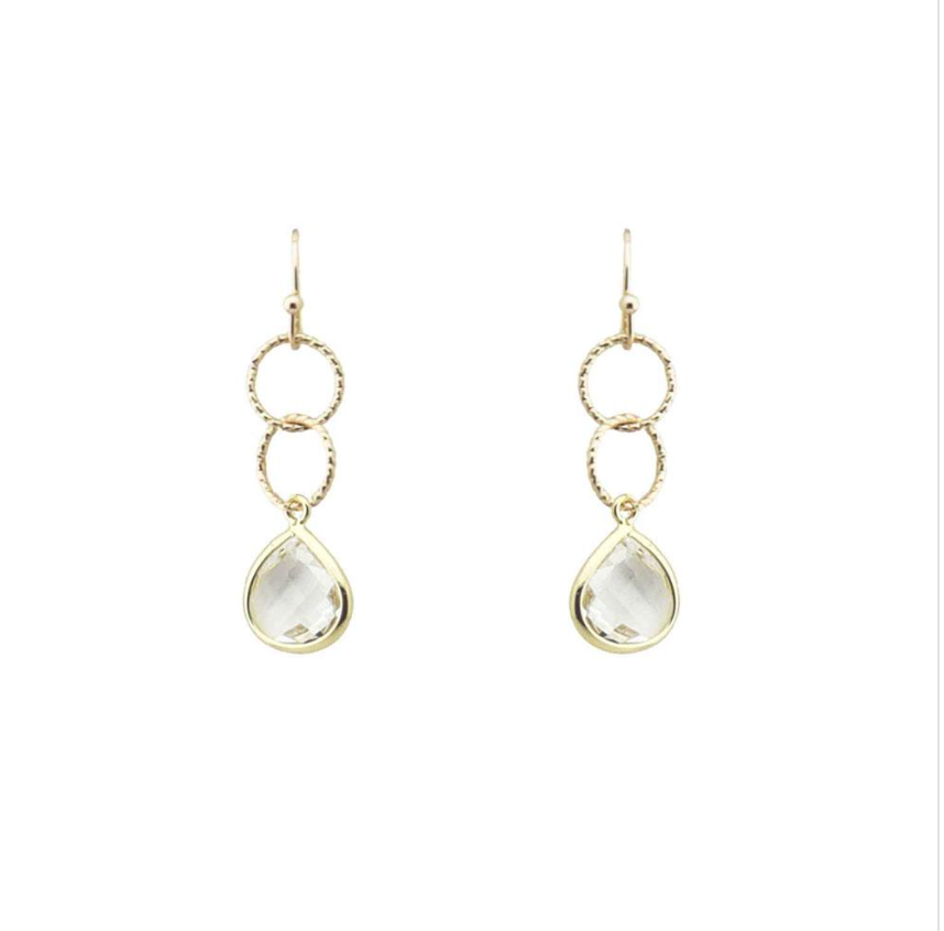 Faceted Stone Drop Earring