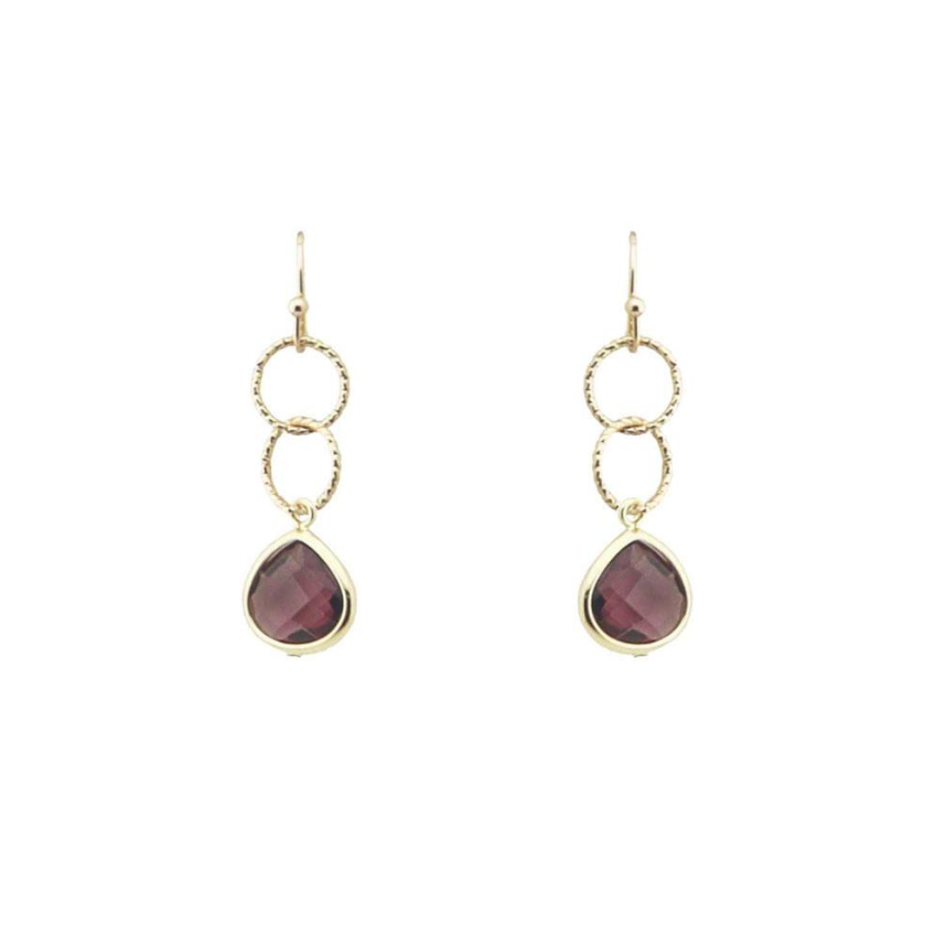 Faceted Stone Drop Earring